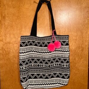 Black and White Patterned Tote Bag